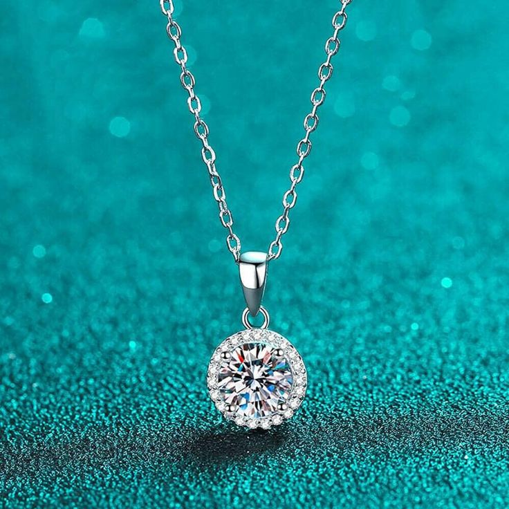 One Stone 925 silver Mesonite Diamond pendant & Chain